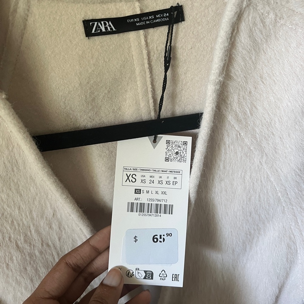 ZARA BELTED SOFT CARDIGAN SWEATER JACKET (XS) - Picture 5 of 9